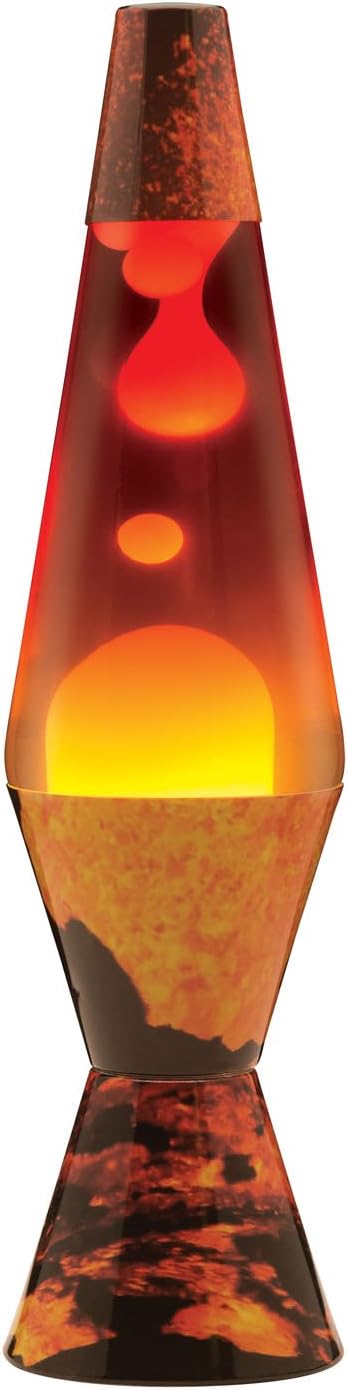 Lamp Lava 2149 14.5-inch, Decal Colormax, Color Max Volcano Base/White Wax/Clear Liquid/Tri-Colored Globe